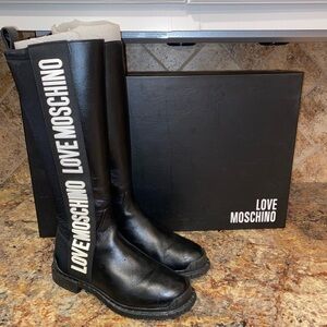 Love Moschino Black Knee-High Boots